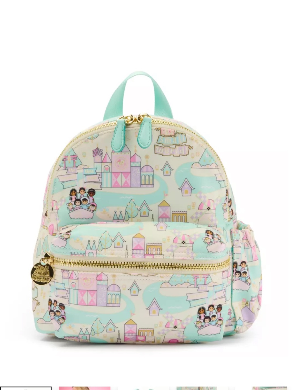 Kids Mini Backpack in Mint Castle Print by Unknown Brand
